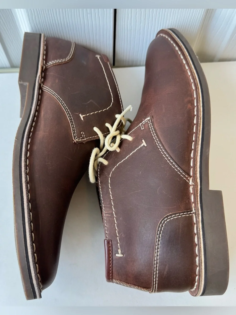 Reaction Kenneth Cole Brown Leather Chukka Boot Mens Size 9 Desert Wind Classic